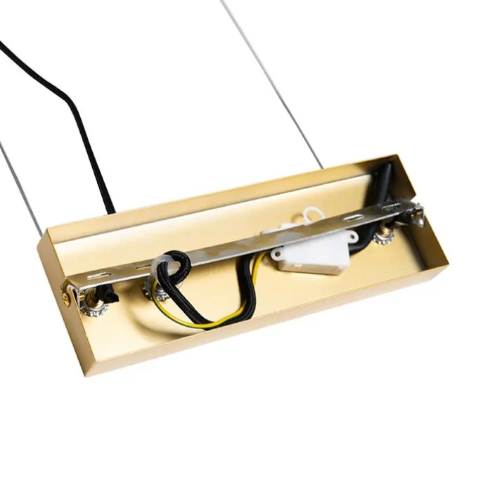 Art Deco Hängelampe Gold mit Rauchglas 8 Lichter - David