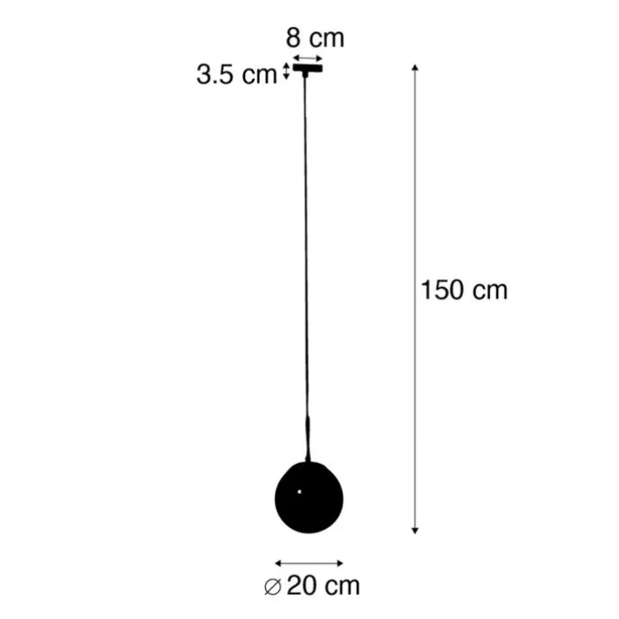 Art Deco Hängelampe Gold mit Opalglas inkl. Schienenadapter Schwarz 1-Phasig - Iconic Flore