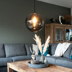 Art Deco Hängelampe grau 35 cm - Pallon