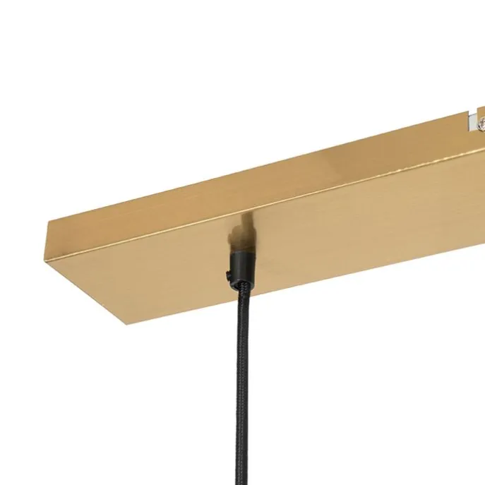 Art Deco Hängelampe Messing mit rosa Glas 3-Licht - Pallon Mezzi