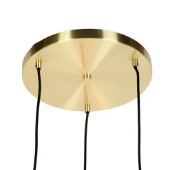 Art Deco Hängelampe Messing 45 cm 3-hellrosa - Pallon