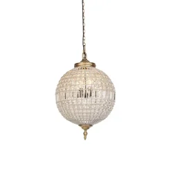 Art Deco Hängelampe mit Kristallen / Gold 50 cm - Kasbah
