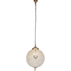 Art Deco Hängelampe mit Kristallen / Gold 50 cm - Kasbah