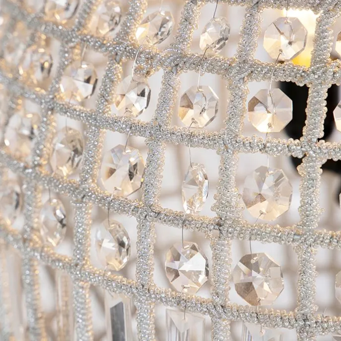 Art Deco Hängelampe mit Kristallen / Gold 50 cm - Kasbah