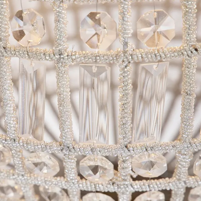 Art Deco Hängelampe mit Kristallen / Gold 50 cm - Kasbah