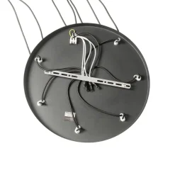 Art Deco Hängelampe schwarz mit Goldglas 7-flammig - Pallon