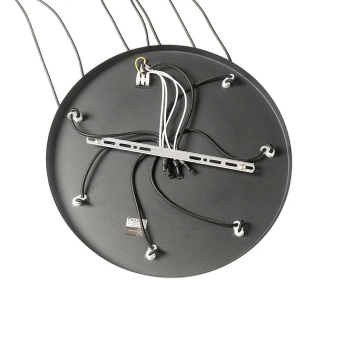 Art Deco Hängelampe schwarz mit Goldglas 7-flammig - Pallon