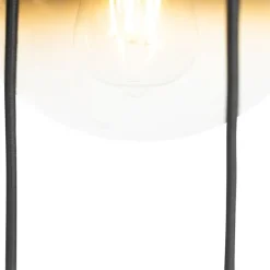 Art Deco Hängelampe schwarz mit Goldglas 7-flammig - Pallon