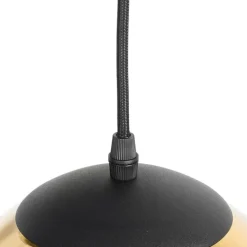 Art Deco Hängelampe schwarz mit Goldglas 7-flammig - Pallon