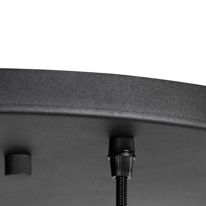 Art Deco Hängelampe schwarz mit Goldglas 7-flammig - Pallon