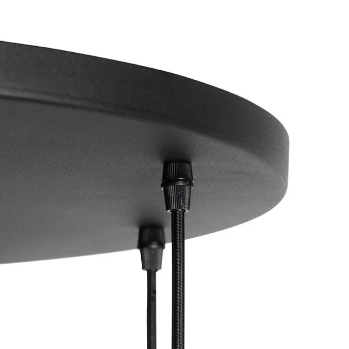 Art Deco Hängelampe schwarz mit Goldglas 7-flammig - Pallon