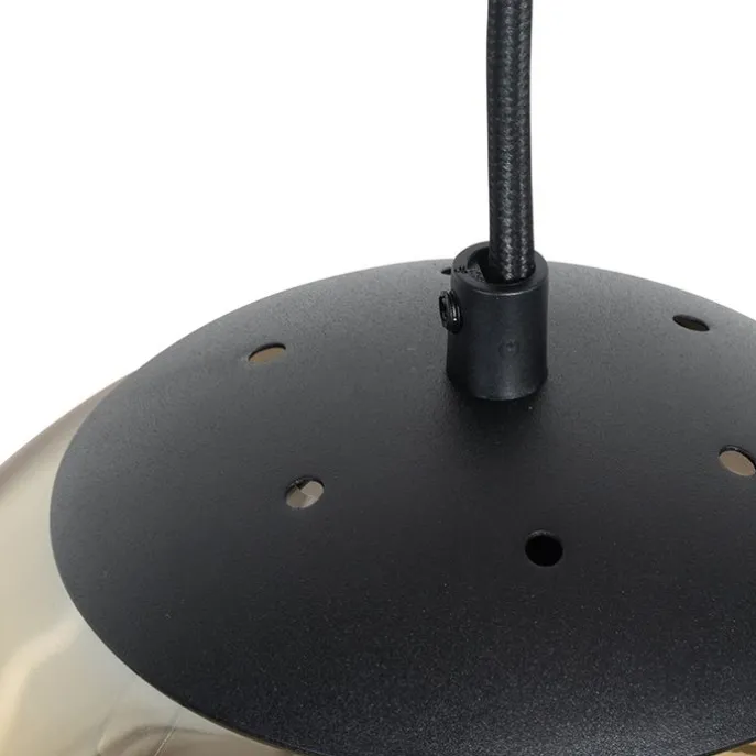 Art Deco Hängelampe schwarz mit gold länglich 3-flammig - Pallon