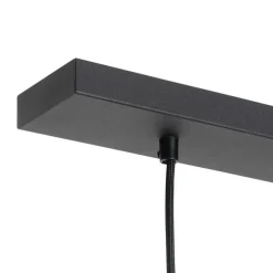 Art Deco Hängelampe schwarz mit gold länglich 3-flammig - Pallon