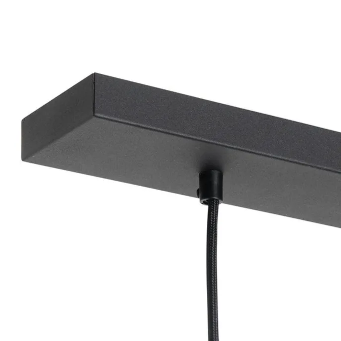 Art Deco Hängelampe schwarz mit gold länglich 3-flammig - Pallon