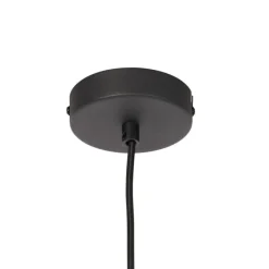 Art Deco Hängelampe schwarz mit Rauchglas - Flore