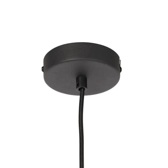 Art Deco Hängelampe schwarz mit Rauchglas - Flore