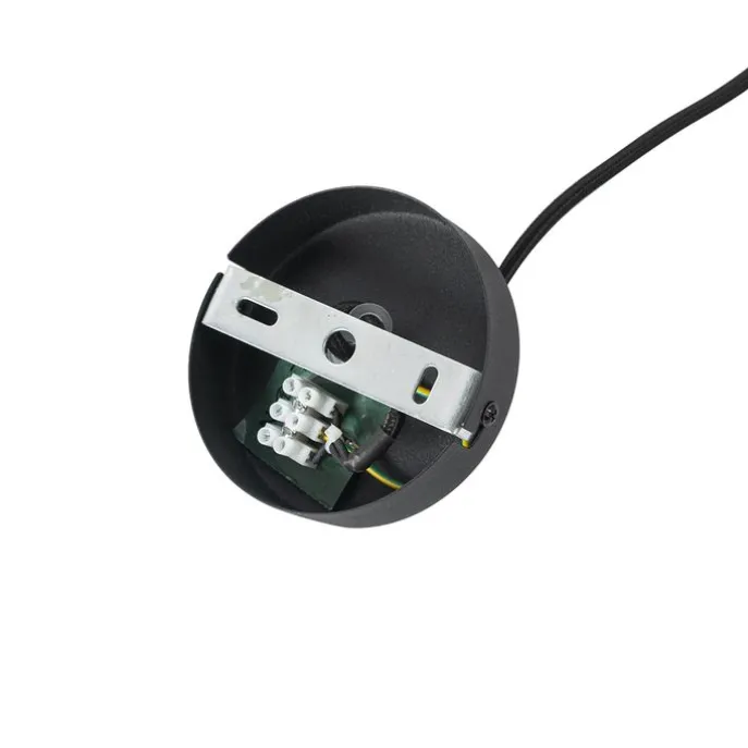 Art Deco Hängelampe schwarz mit Rauchglas - Flore