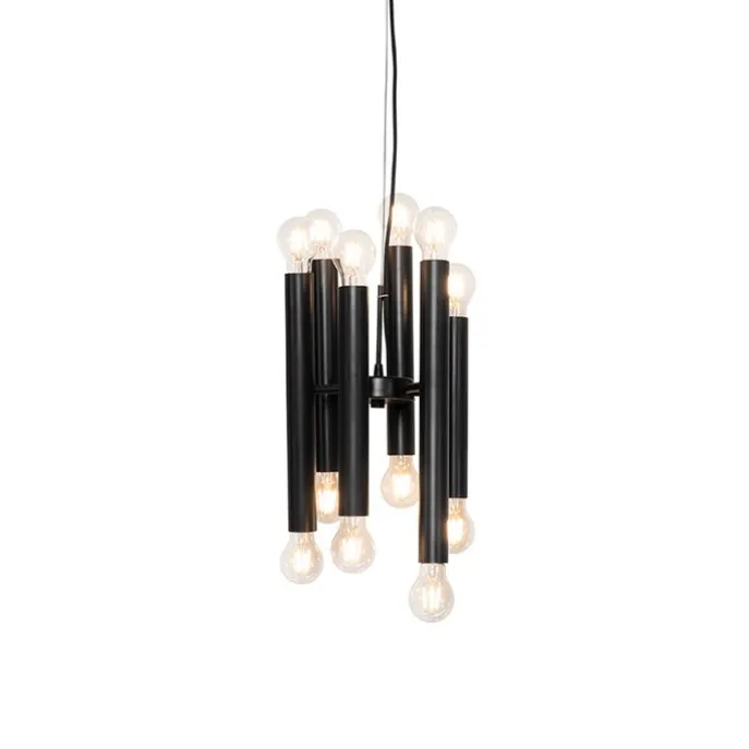 Art Deco Hängelampe schwarz 12-flammig - Tubi