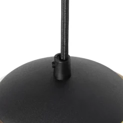 Art Deco Hängelampe schwarz mit Goldglas rund 3-flammig - Pallon