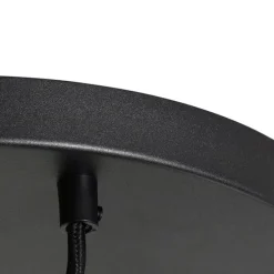 Art Deco Hängelampe schwarz mit Goldglas rund 3-flammig - Pallon