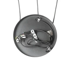 Art Deco Hängelampe schwarz mit Goldglas rund 3-flammig - Pallon