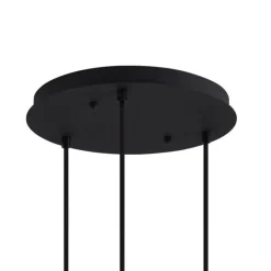 Art Deco Hängelampe Schwarz mit Rauchglas 3-flammig - Douglass