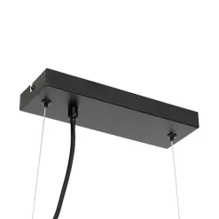 Art Deco Hängelampe schwarz mit braunem Glas 8 Lichter - David