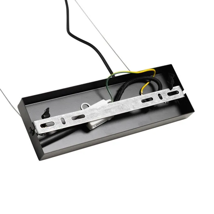 Art Deco Hängelampe schwarz mit braunem Glas 8 Lichter - David