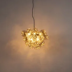 Art Deco Hängelampe schwarz mit Glas 8-Licht - Uvas