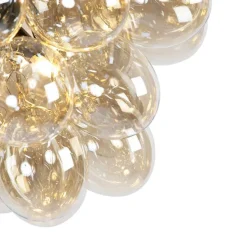 Art Deco Hängelampe schwarz mit Glas 8-Licht - Uvas