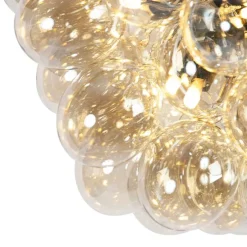 Art Deco Hängelampe schwarz mit Glas 8-Licht - Uvas