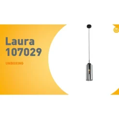 Art Deco Hängelampe schwarz mit Rauchglas - Laura