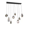 Art Deco Hängelampe schwarz mit Rauchglas 8-flammig - Hanne