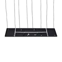 Art Deco Hängelampe schwarz mit Rauchglas 8-flammig - Hanne