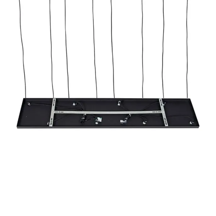 Art Deco Hängelampe schwarz mit Rauchglas 8-flammig - Hanne