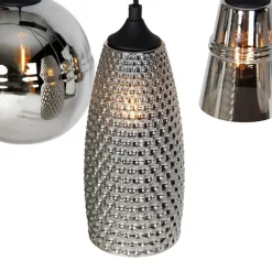 Art Deco Hängelampe schwarz mit Rauchglas 8-flammig - Hanne