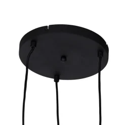 Art Deco Hängelampe schwarz mit Rauchglas 3 Lichter - Wallace