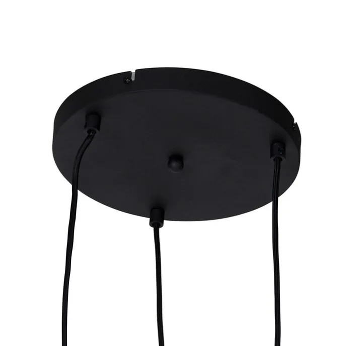 Art Deco Hängelampe schwarz mit Rauchglas 3 Lichter - Wallace