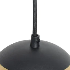 Art Deco Hängelampe schwarz mit Goldglas 20 cm - Pallon