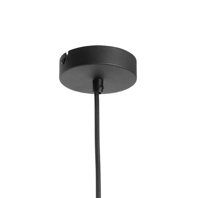 Art Deco Hängelampe schwarz mit Goldglas 20 cm - Pallon