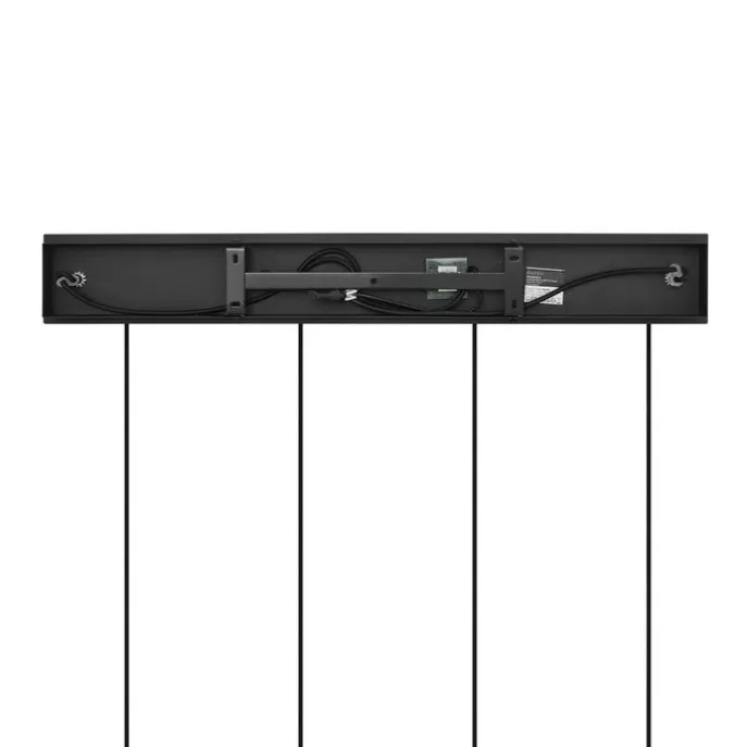 Art Deco Hängelampe schwarz mit Rauchglas länglich 4-flammig - Vidro