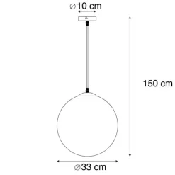 Art Deco Hängelampe schwarz mit Goldglas 33 cm - Pallon