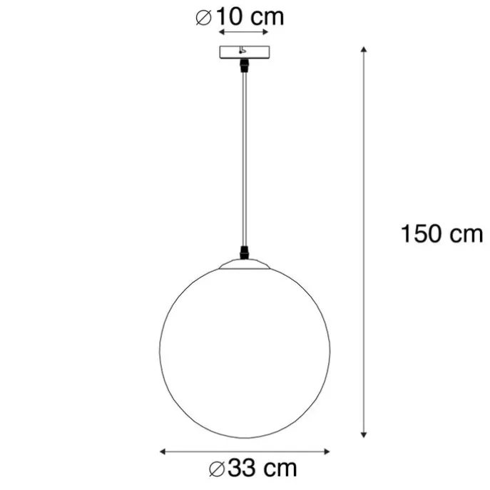 Art Deco Hängelampe schwarz mit Goldglas 33 cm - Pallon