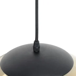 Art Deco Hängelampe schwarz mit Goldglas 33 cm - Pallon