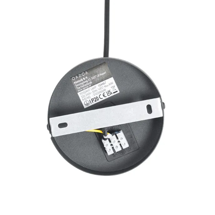 Art Deco Hängelampe schwarz mit Goldglas 33 cm - Pallon