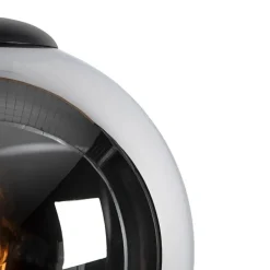 Art Deco Hängelampe schwarz mit Rauchglas 30 cm - Pallon