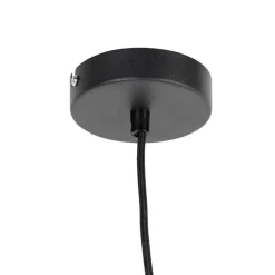 Art Deco Hängelampe schwarz mit Rauchglas 30 cm - Pallon