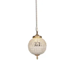 Art Deco Hängelampenkristall mit Gold 35 cm - Kasbah