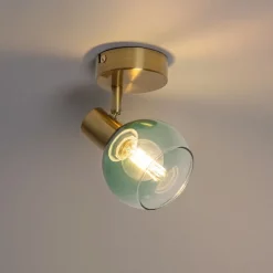 Art Deco Spot Gold mit grünem Glas - Vidro