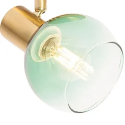 Art Deco Spot Gold mit grünem Glas - Vidro